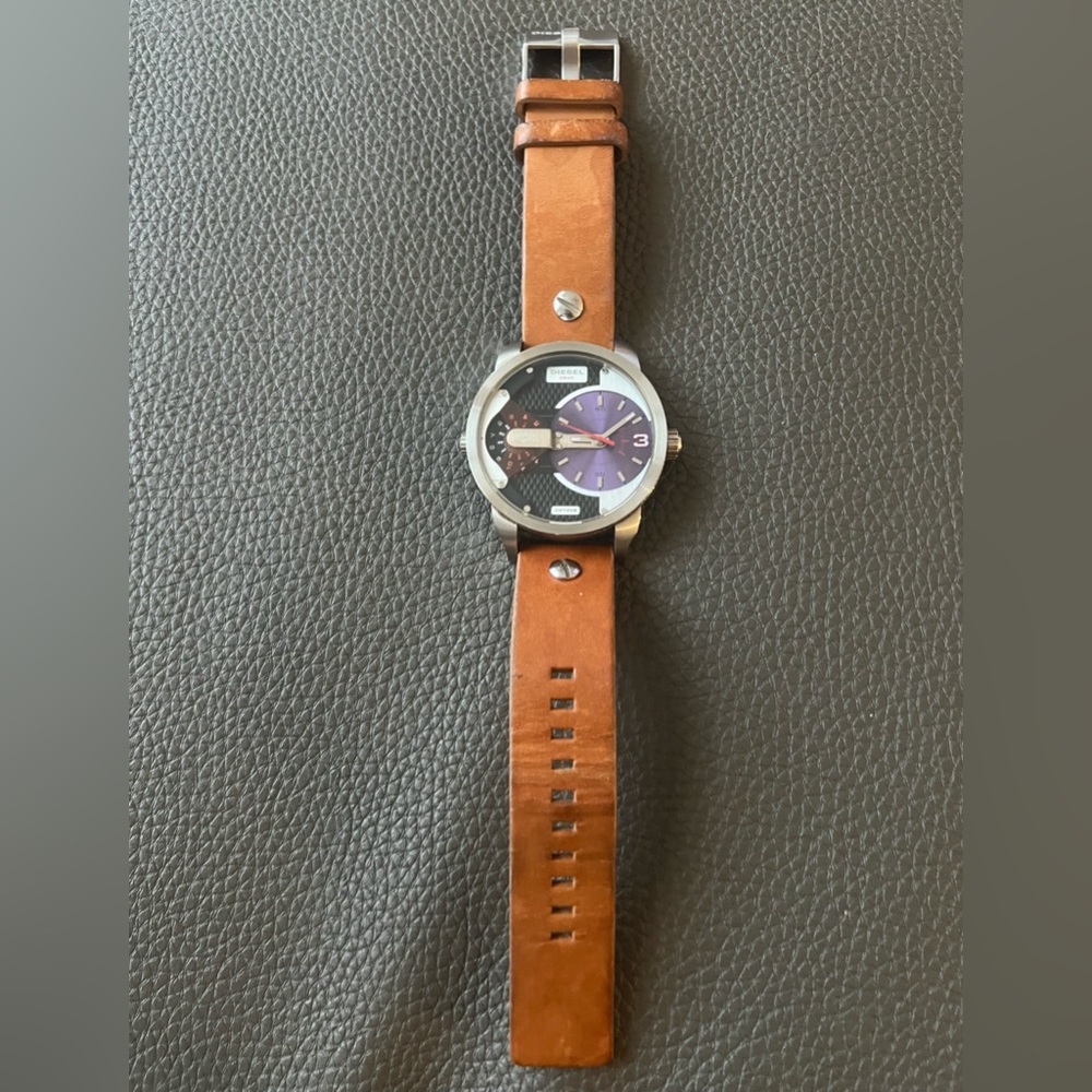 Diesel DZ7308 Blue and Black Dial Leather Men's Watch